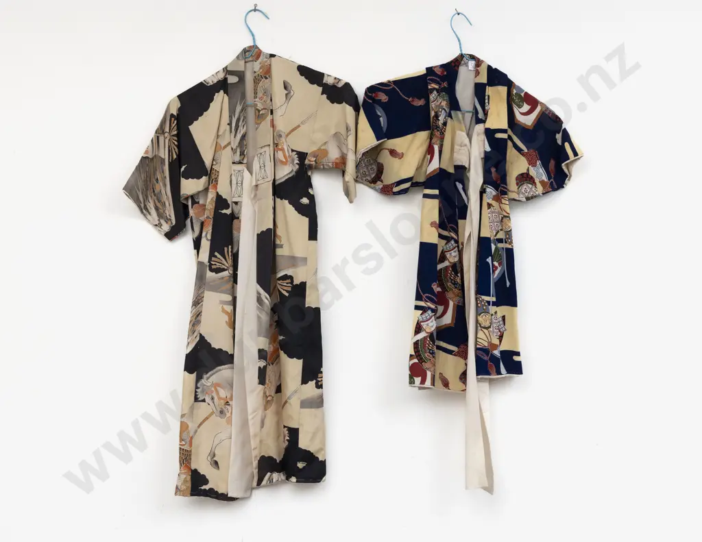 Two Post WWWII Japanese Childs Kimonos Image 1++