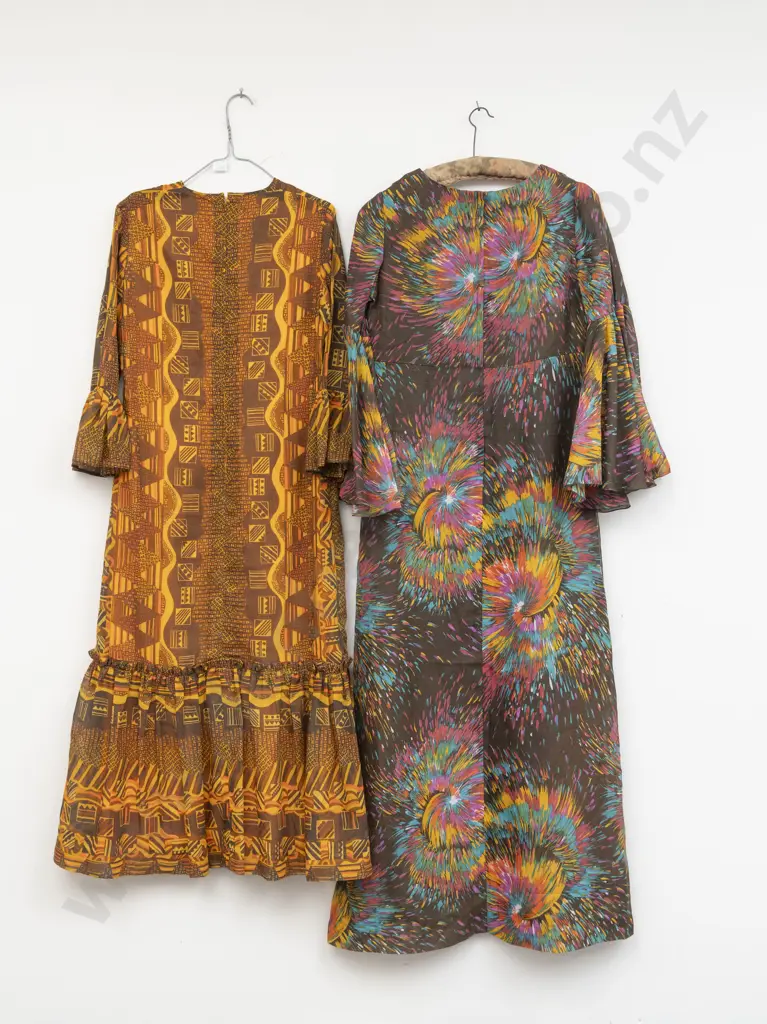 Two C1960s Full Length Hostess Gowns Image 1++
