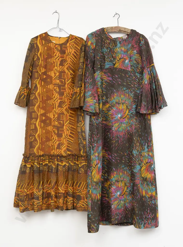 Two C1960s Full Length Hostess Gowns Image 1++