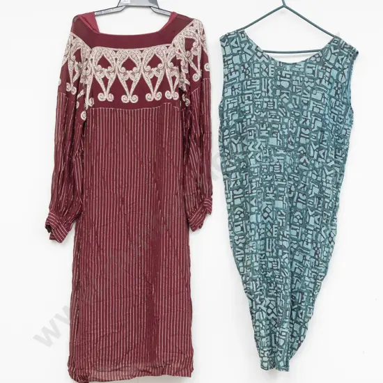 C1970s Summer Dress with Evening Gown and Leopard Print Wrap