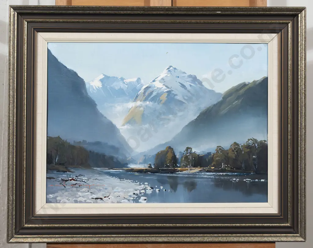 Colin C Wynn - Rising Mist - Victoria Range from Upper Inangahua River - North Westland Image 1++