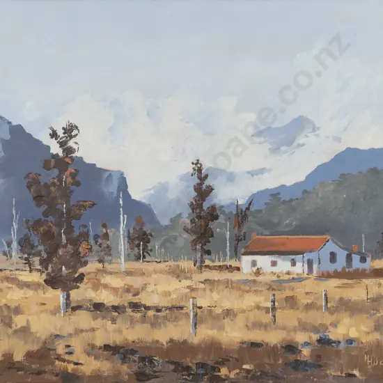 H Hudson - Landscape with Cottage - South Island