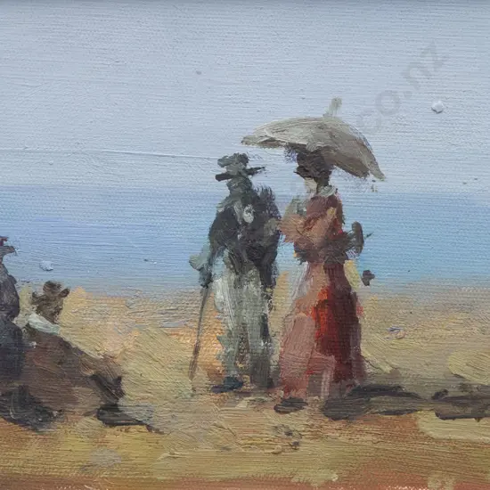 Unknown Artist - Coastal Scene with Figures