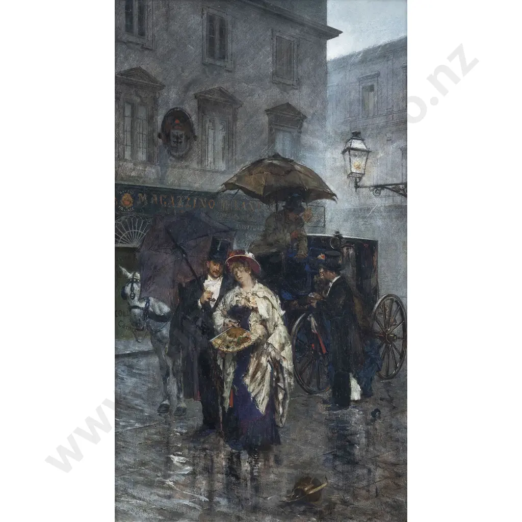 Theodor Josef Ethofer (Austrian) - Milanese Street Scene Image 1++