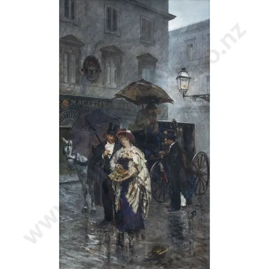 Theodor Josef Ethofer (Austrian) - Milanese Street Scene