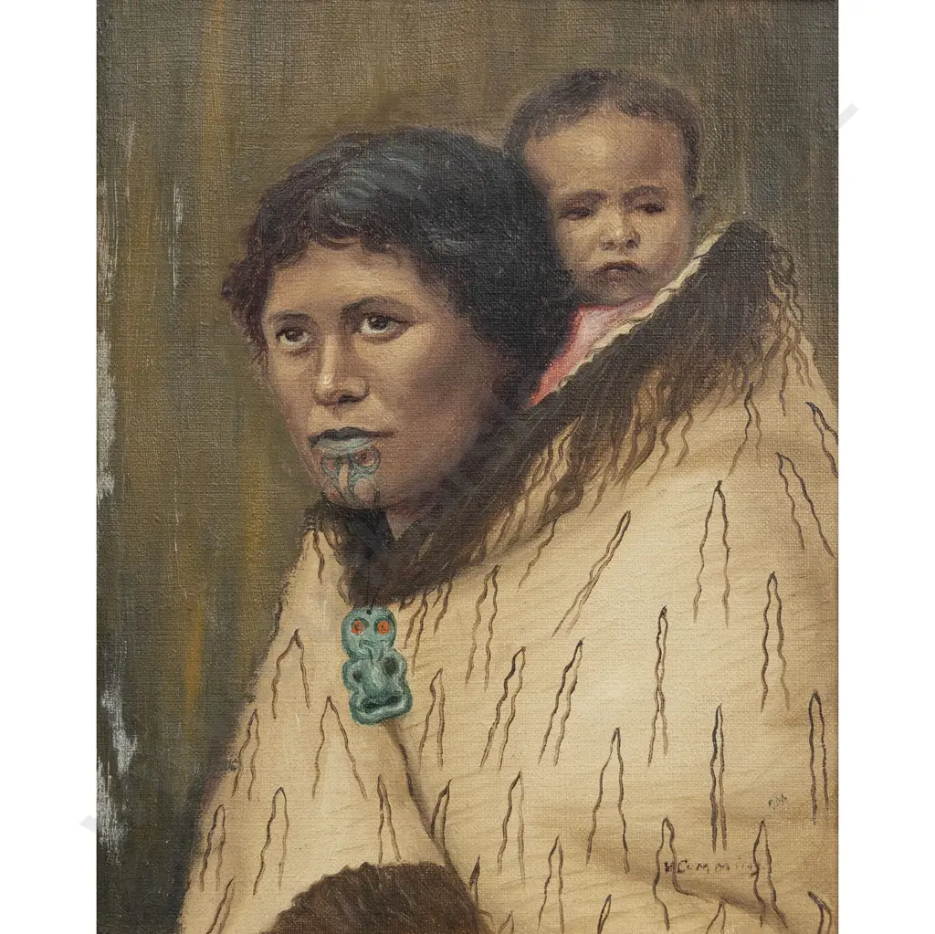Vera Cummings - Portrait of a Maori Woman & Child Image 1++