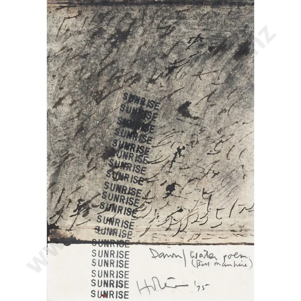 Ralph Hotere - Dawn/Water Poem (Bill Manhire) Image 1++