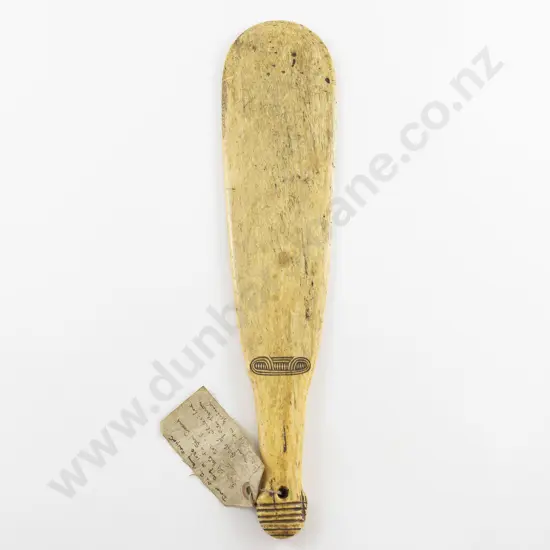 C19th or Earlier Patu Paroa (Whale Bone Mere)