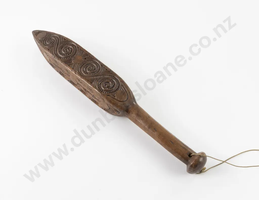 C20th Thomas Hall Carved Patuki (hand club) Image 1++