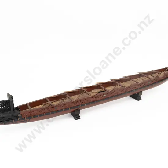 Superb Model Waka Taua (fighting canoe) carved by Thomas Hall