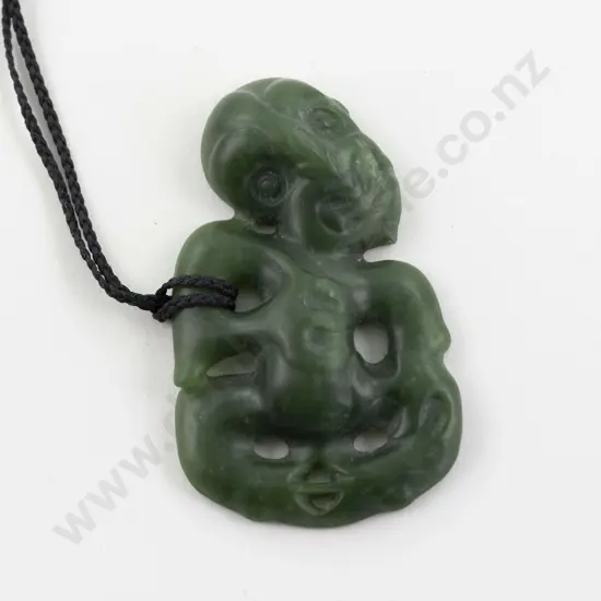 Contemporary Pounamu Hei-Tiki Carved by Neil Brown