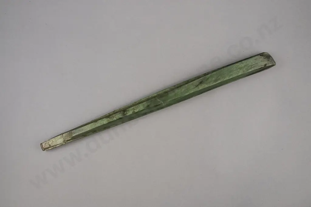 A Rare Large And Unusual Pre-European Pounamu Toki (Adze Blade) Image 1++