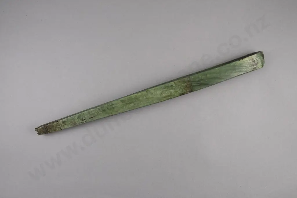 A Rare Large And Unusual Pre-European Pounamu Toki (Adze Blade) Image 1++