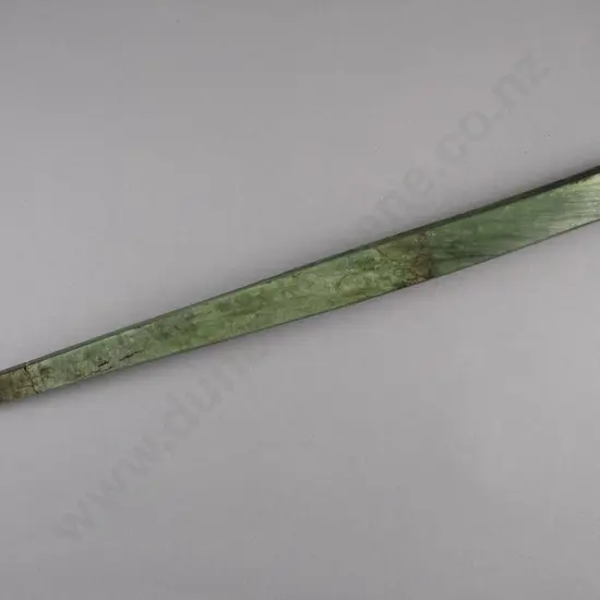 A Rare Large And Unusual Pre-European Pounamu Toki (Adze Blade)