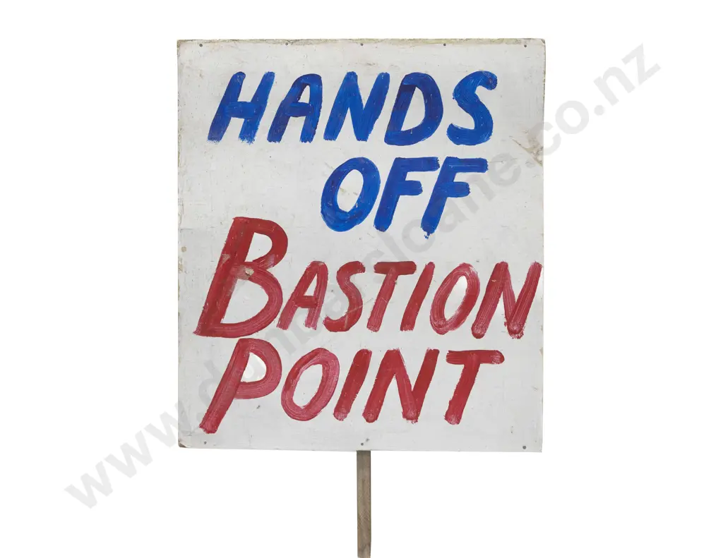 The Original "Hands Off Bastion Point" Protest Sign Image 1++
