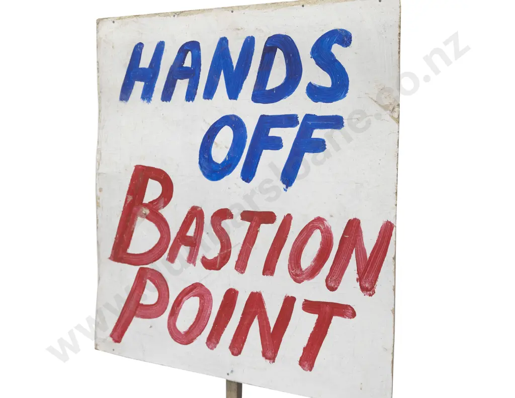 The Original "Hands Off Bastion Point" Protest Sign Image 1++