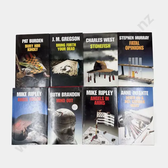 Eight Assorted Collins Crime Club Hardback Novels