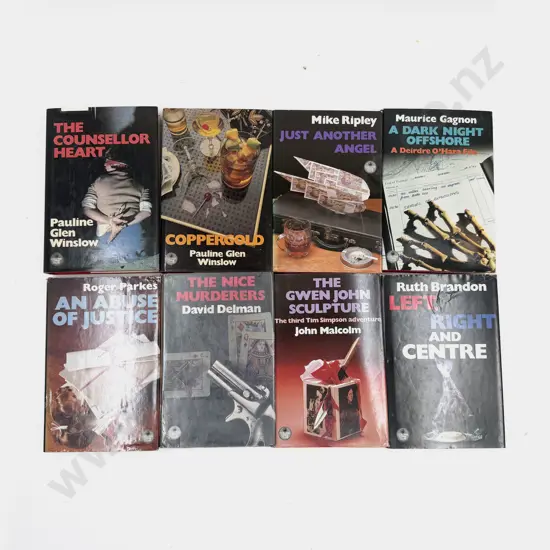 Eight Assorted Collins Crime Club Hardback Novels