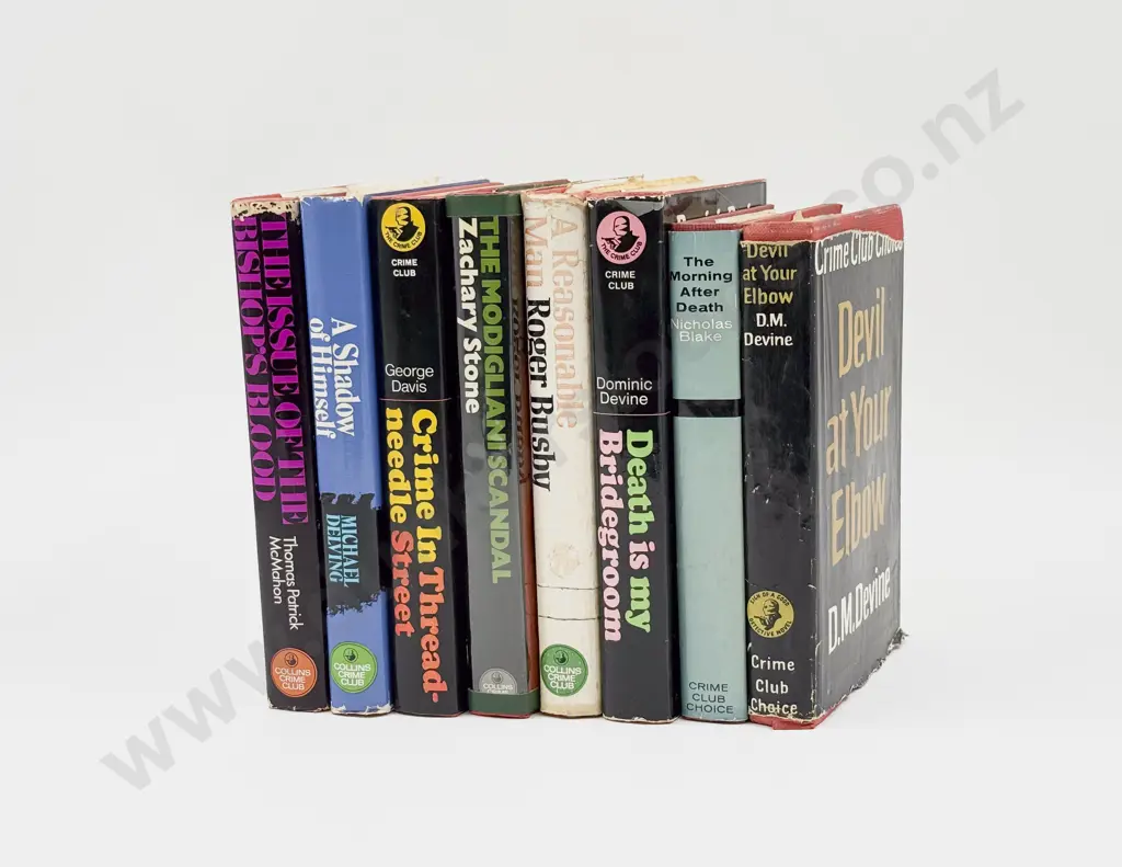 Eight Assorted Collins Crime Club Hardback Novels Image 1++