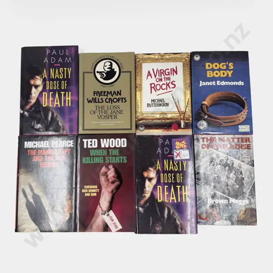 Eight Assorted Collins Crime Club Hardback Novels