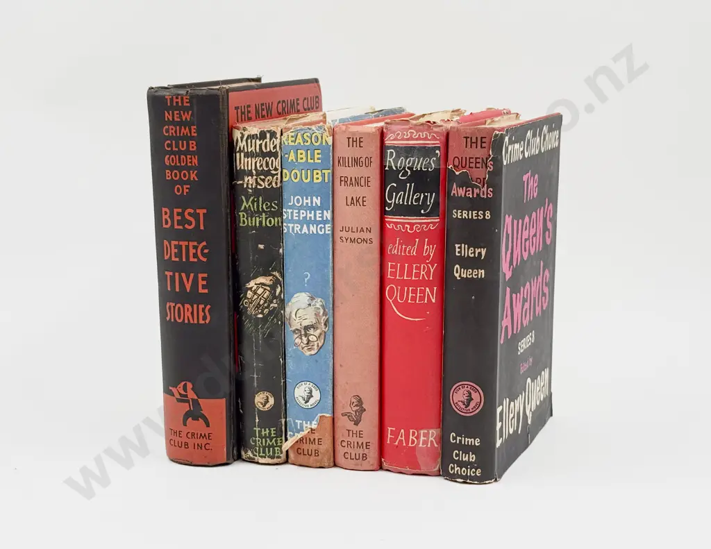 Six Assorted Crime Club & Other Vintage Hardback Novels Image 1++