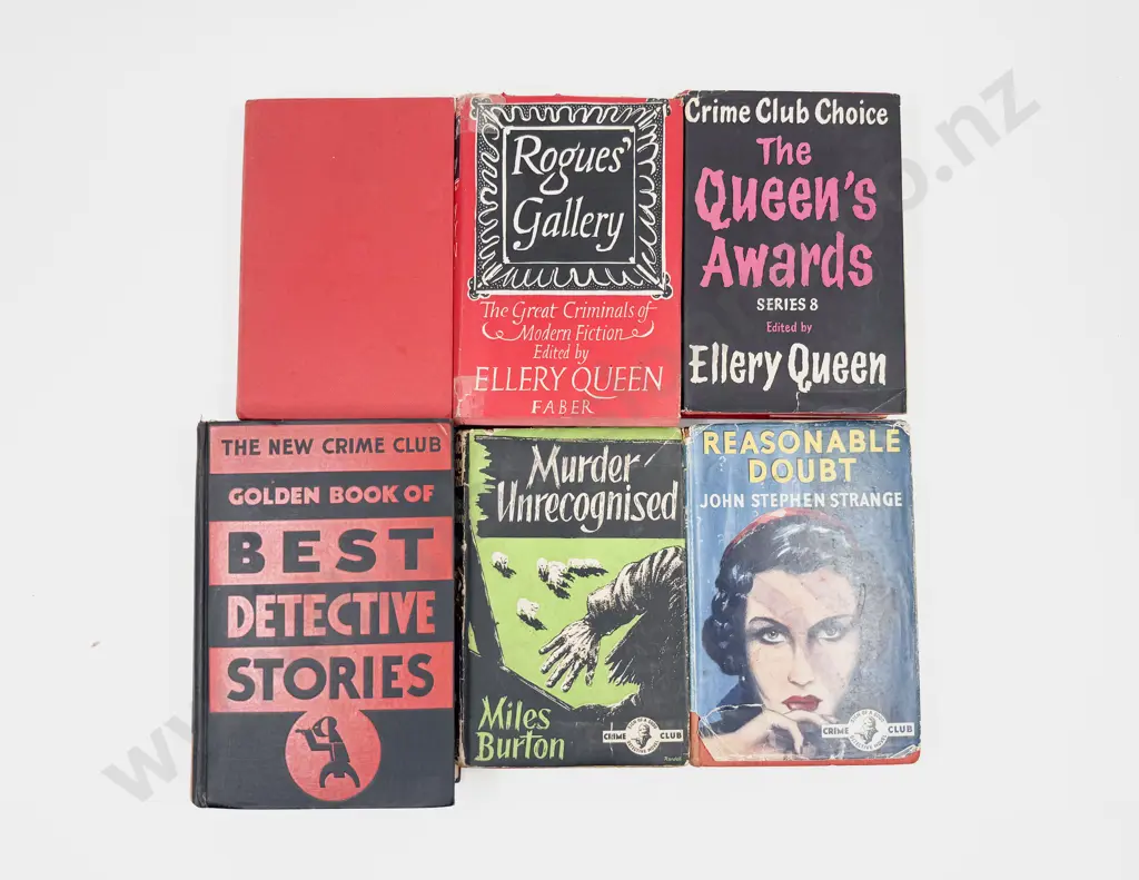 Six Assorted Crime Club & Other Vintage Hardback Novels Image 1++