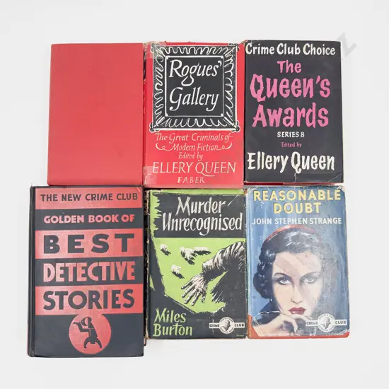 Six Assorted Crime Club & Other Vintage Hardback Novels