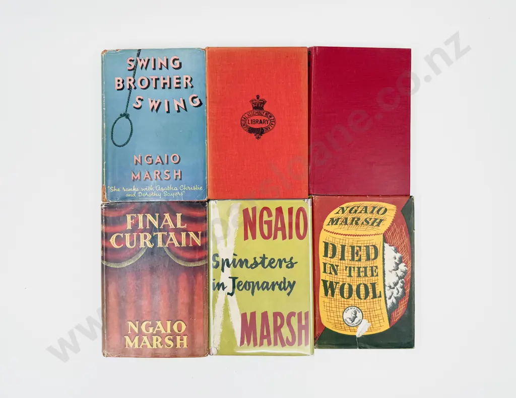 Six Assorted Vintage Volumes by Dame Ngaio Marsh Image 1++