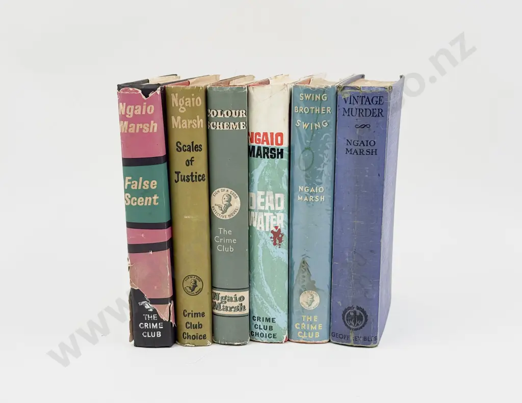 Six Assorted Vintage Volumes by Dame Ngaio Marsh Image 1++
