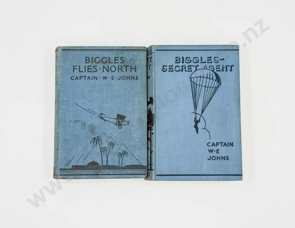 Johns Captain W E Biggles Secret Agent & Biggles Flies North First Editions Image 1++