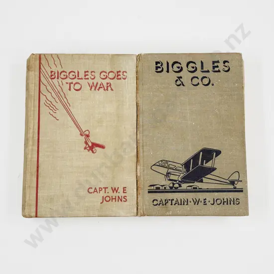 Johns Captain W E Biggles & Co & Biggles Goes To War First Editions