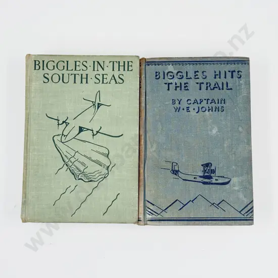 Johns Captain W E Biggles Hits The Trail & Biggles In The South Seas First Editions