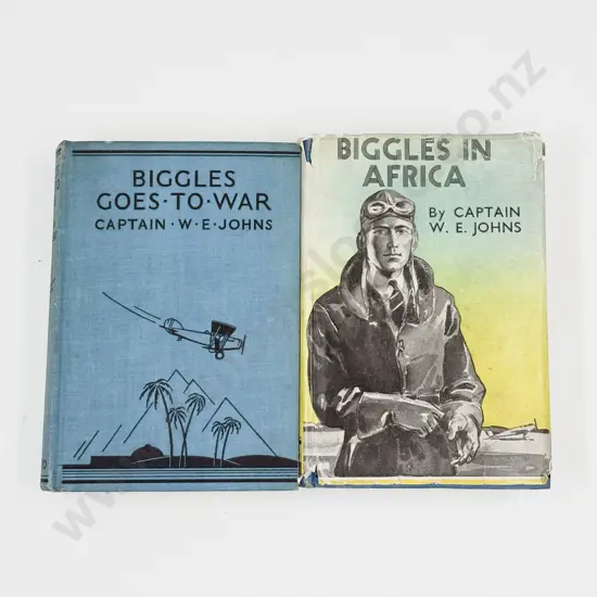 Johns Captain W E Biggles Africa & Biggles Goes To War First Editions
