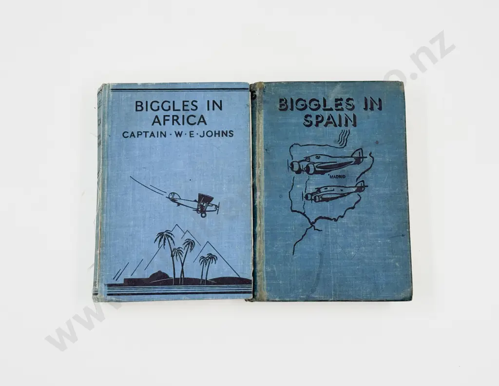 Johns Captain W E Biggles In Spain & Biggles In Africa First Editions Image 1++