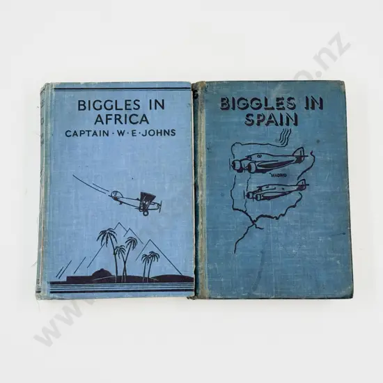 Johns Captain W E Biggles In Spain & Biggles In Africa First Editions