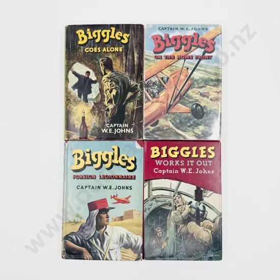 Four Captain W E Johns Biggles Volumes