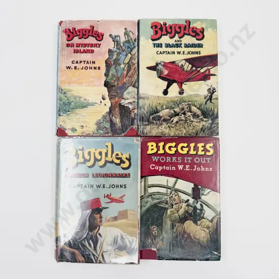 Four Captain W E Johns Biggles Volumes