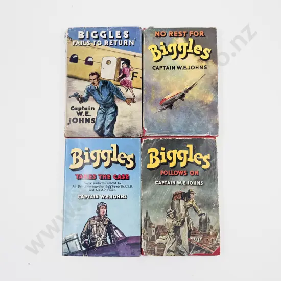 Four Captain W E Johns Biggles Volumes