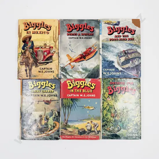 Six Captain W E Johns Biggles Volumes