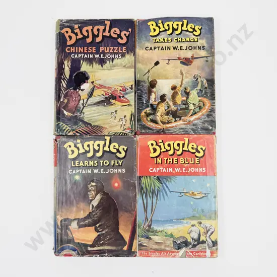Four Captain W E Johns Biggles Volumes