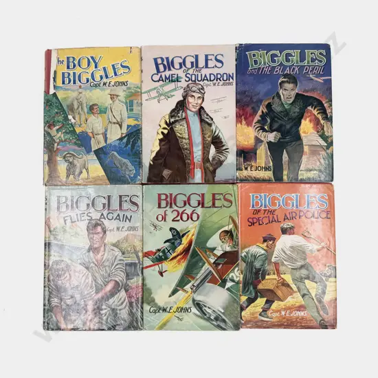 Six Captain W E Johns Biggles Volumes
