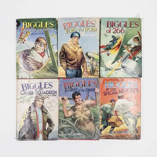 Six Captain W E Johns Biggles Volumes