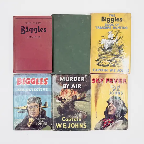 Six Assorted Captain W E Johns Biggles Volumes
