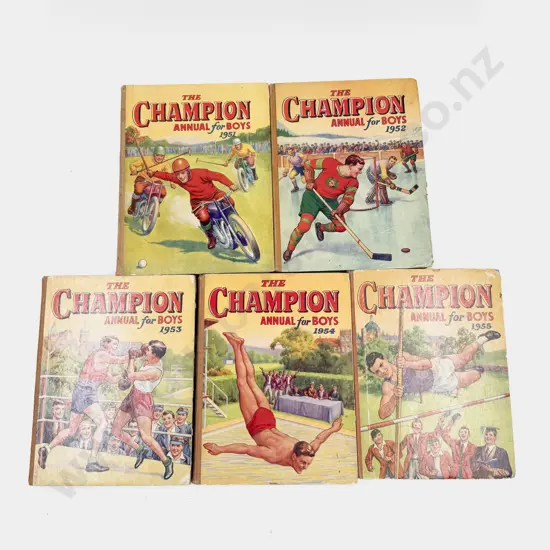 Five Vintage Champion Annuals For Boys