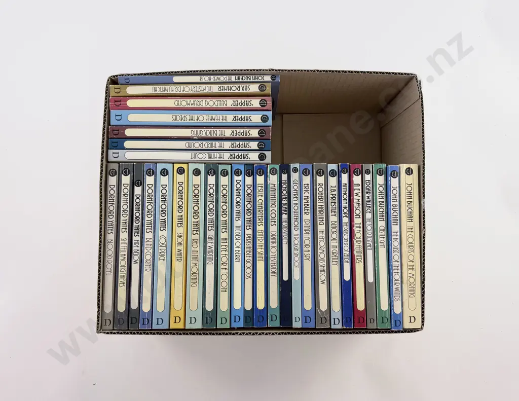 Box of 31 Assorted "Classic Thrillers" Paperback Editions Image 1++