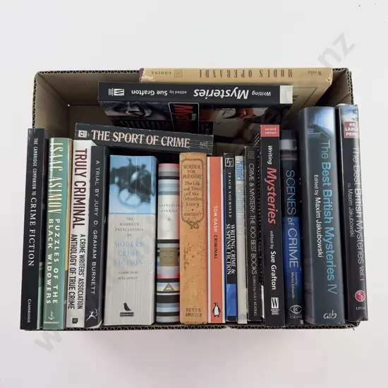 Box of Assorted Crime Fiction & Non-Fiction Crime Writing Books