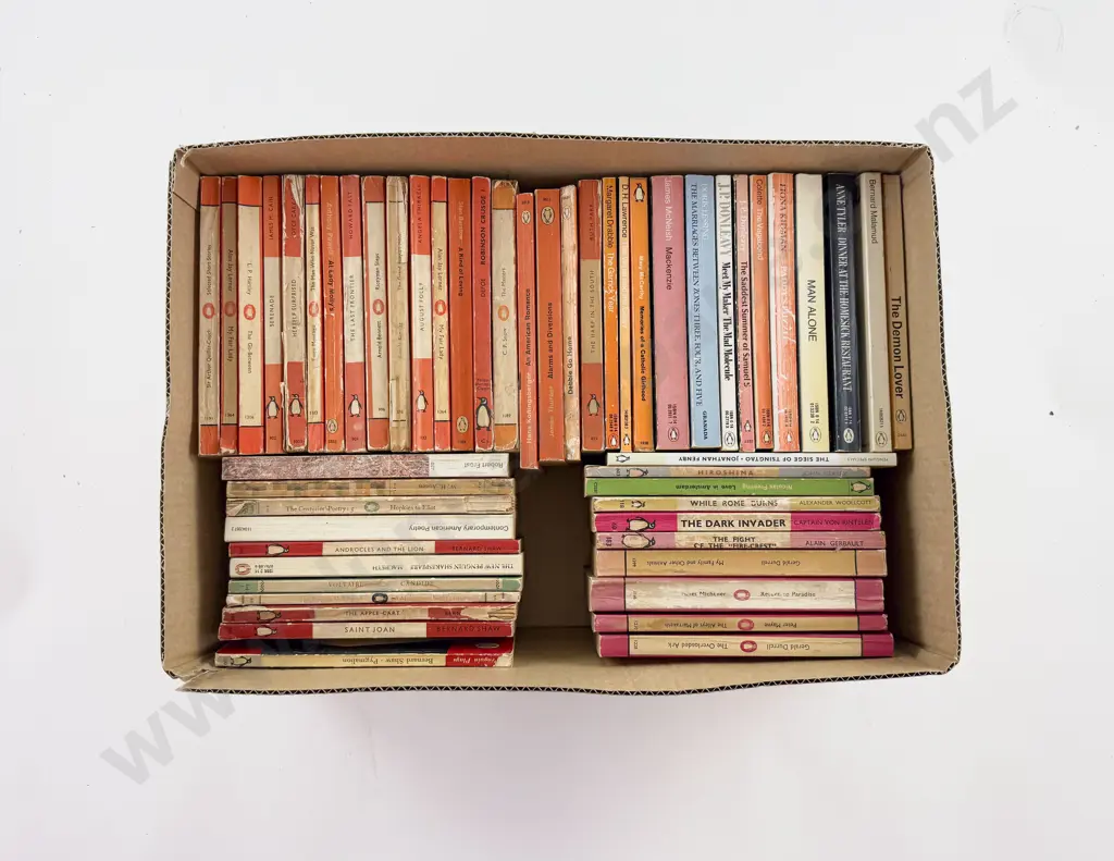 Box of Assorted Vintage Penguin Fiction & Poetry Image 1++
