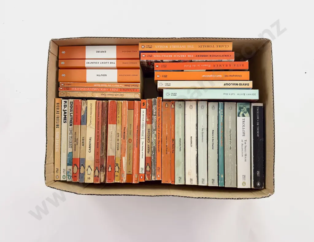 Box of Assorted Vintage & Modern Penguin Fiction Image 1++