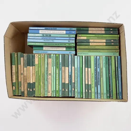 Box of Assorted Green Penguin Crime Fiction