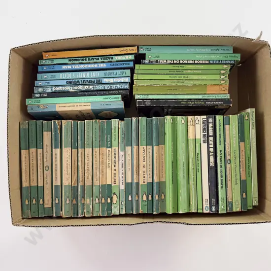 Box of Assorted Green Penguin Crime Fiction